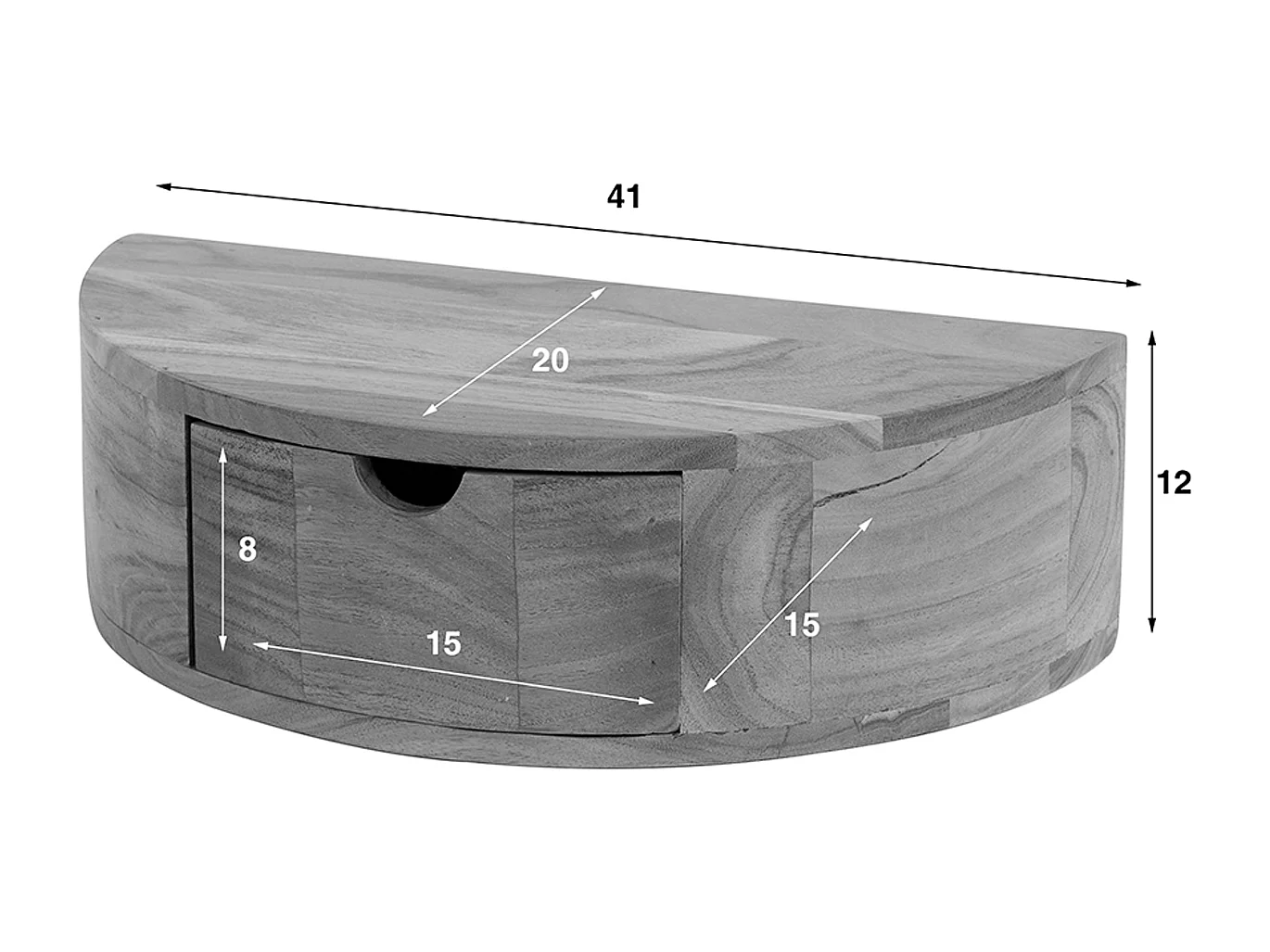 Table de nuit - Bois Bois - 20 x 40 cm - CAVE