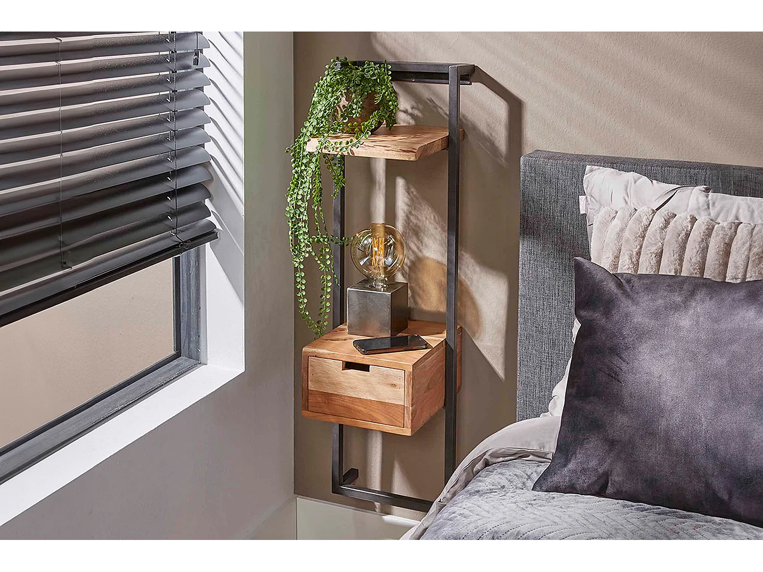 Mesilla de noche - Madera Madera - 30 x 30 cm - AIDY