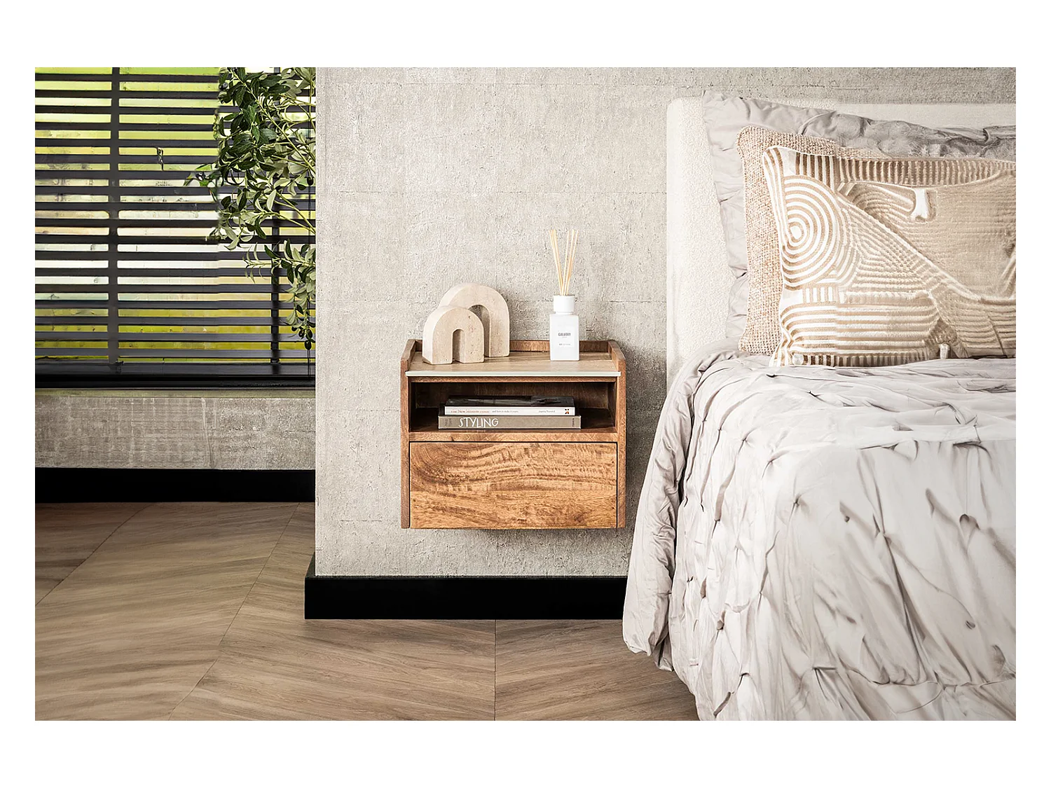 Table de nuit - Bois Bois - 35 x 40 cm - NORYN