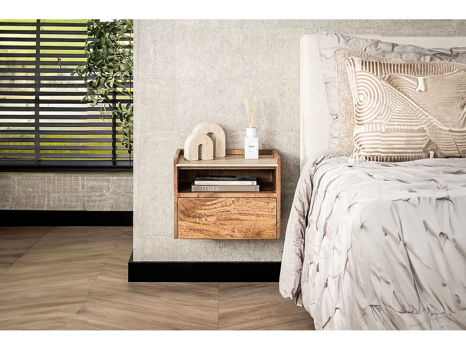 Comodino - Legno Legno - 35 x 40 cm - NORYN