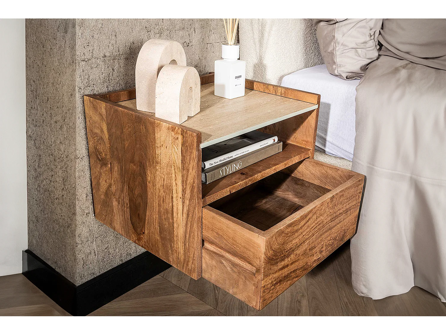 Comodino - Legno Legno - 35 x 40 cm - NORYN