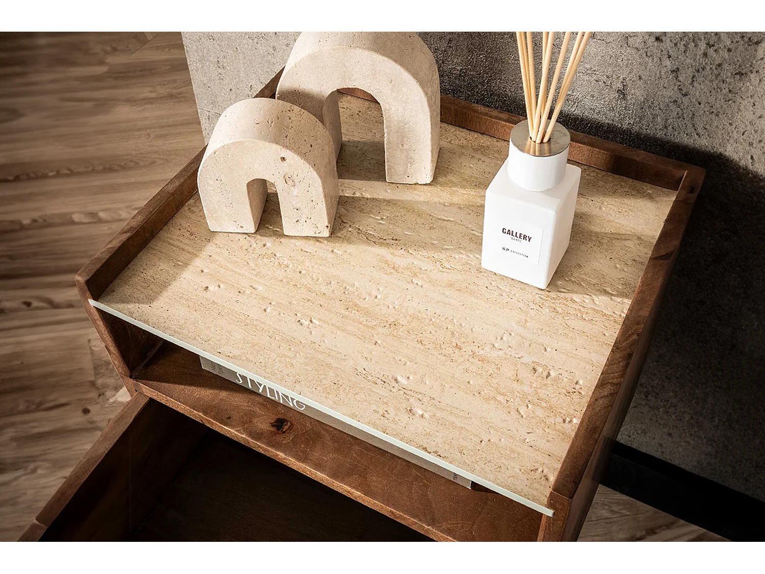 Comodino - Legno Legno - 35 x 40 cm - NORYN