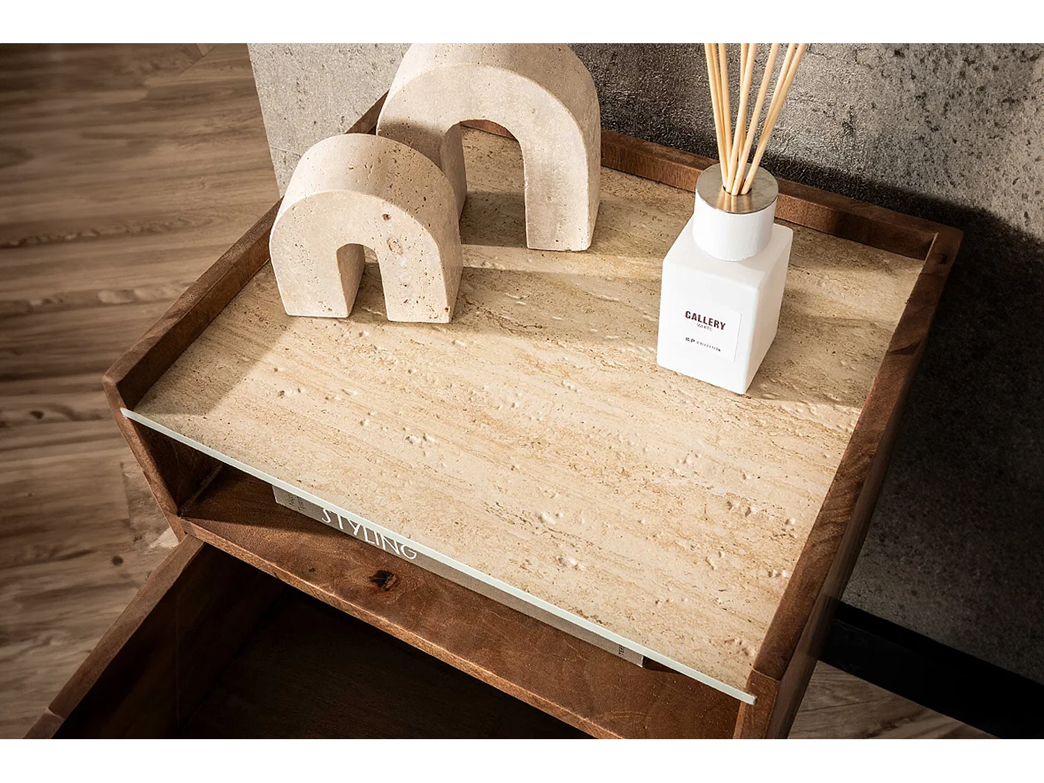 Mesilla de noche - Madera Madera - 35 x 40 cm - NORYN