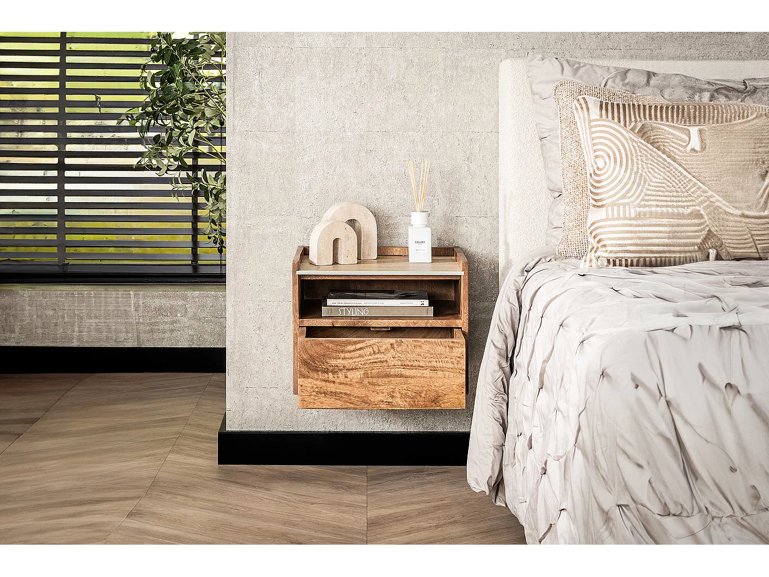 Comodino - Legno Legno - 35 x 40 cm - NORYN