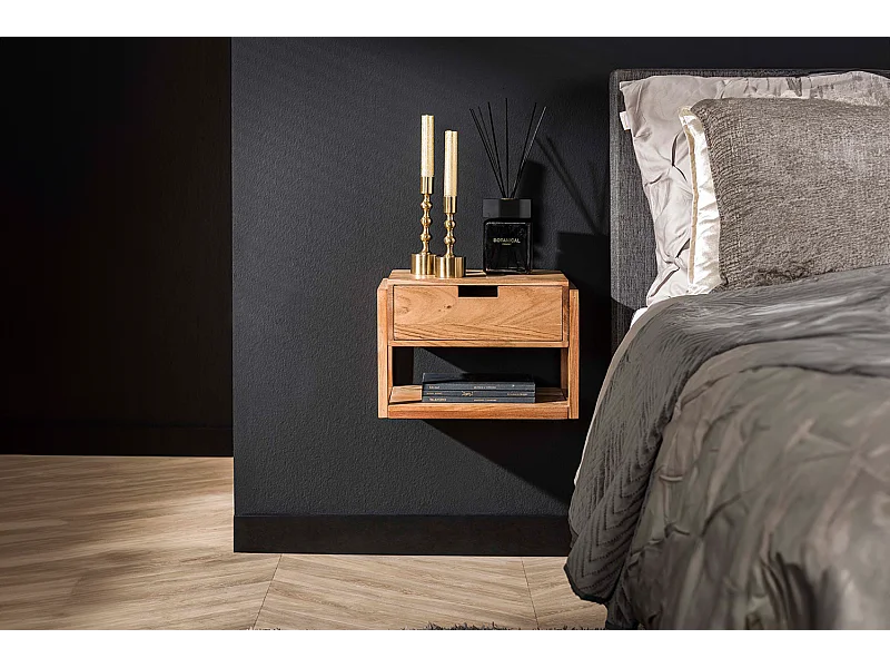 Table de nuit - Bois Bois - 25 x 39 cm - HOLYA