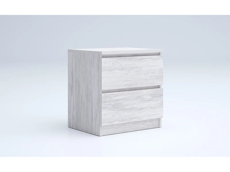 Comodino due cassetti bianco legno CGA4