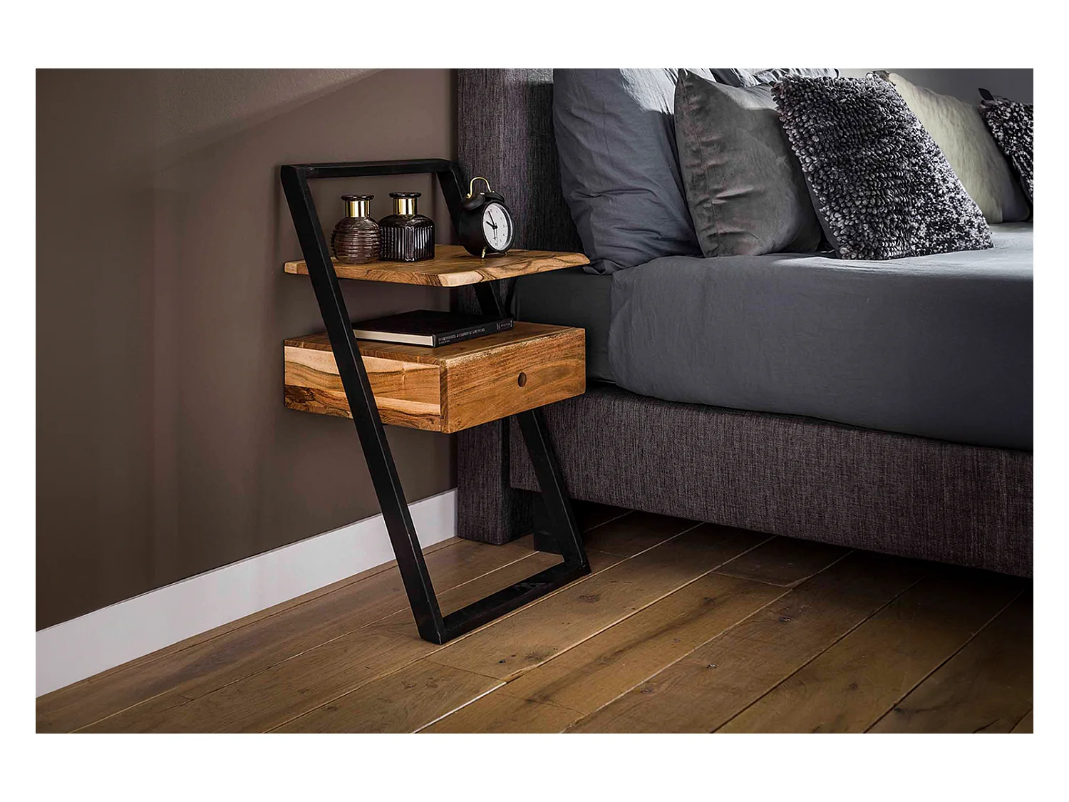 Table de nuit - Bois Bois - 35 x 45 cm - LOMER