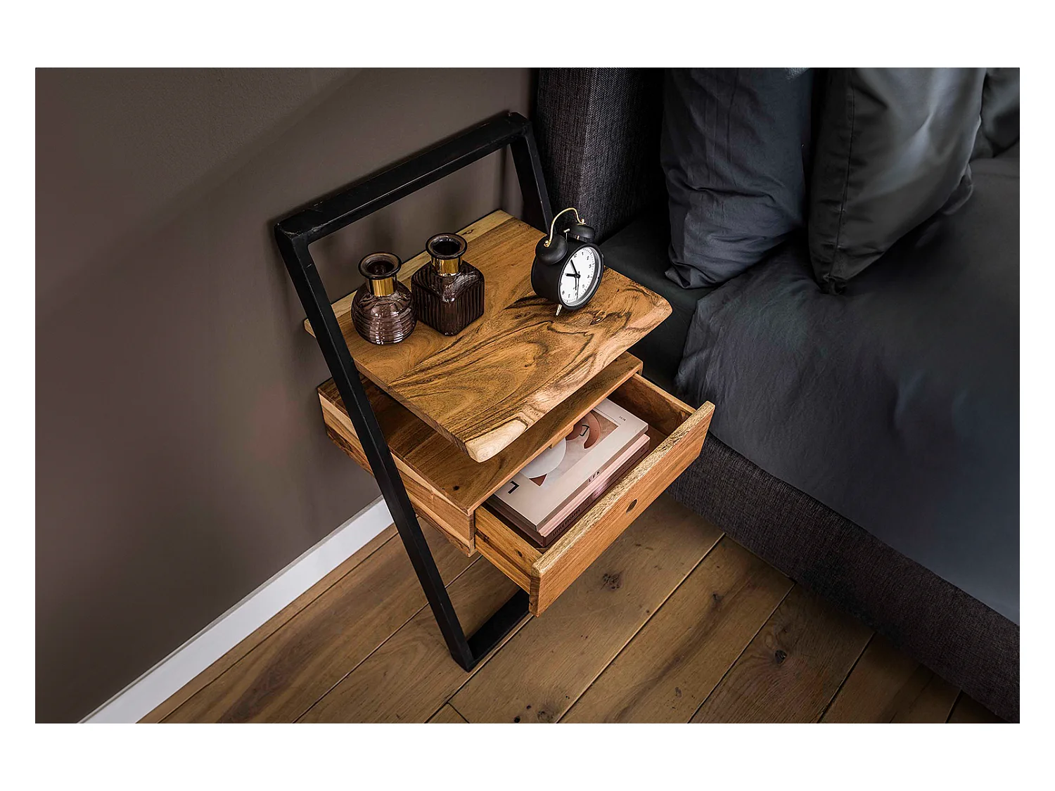 Table de nuit - Bois Bois - 35 x 45 cm - LOMER