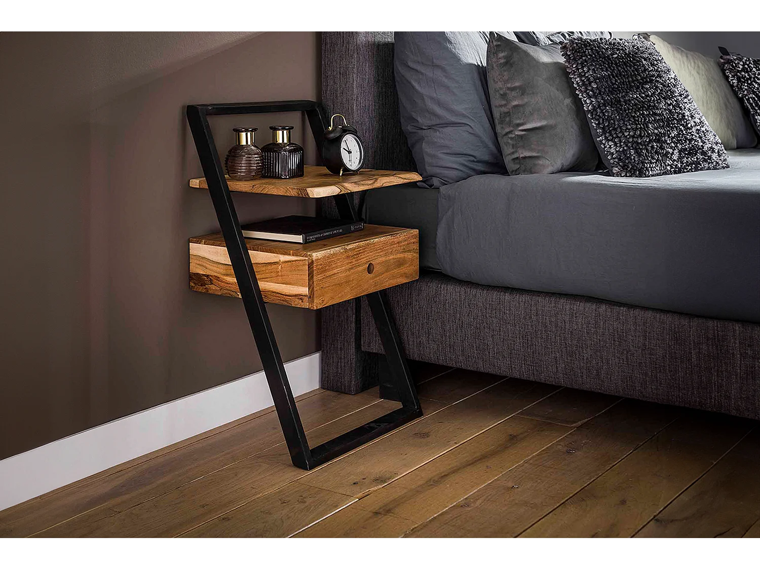 Mesilla de noche - Madera Madera - 35 x 45 cm - LOMER