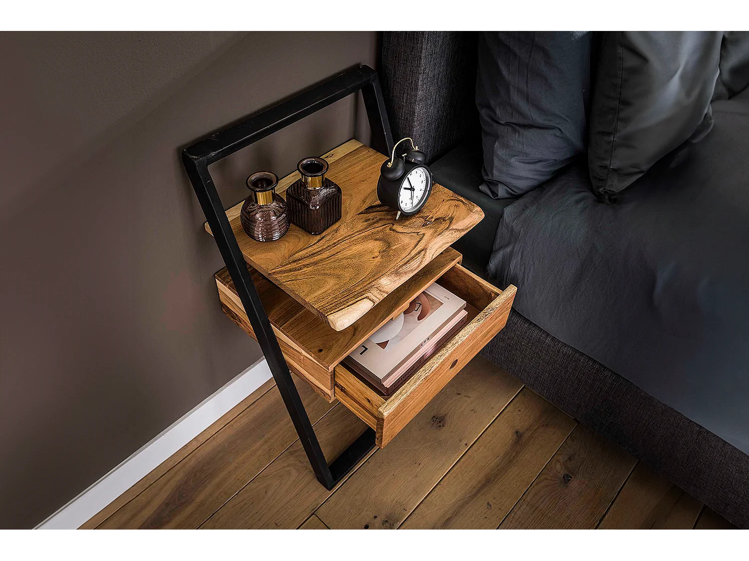 Mesilla de noche - Madera Madera - 35 x 45 cm - LOMER