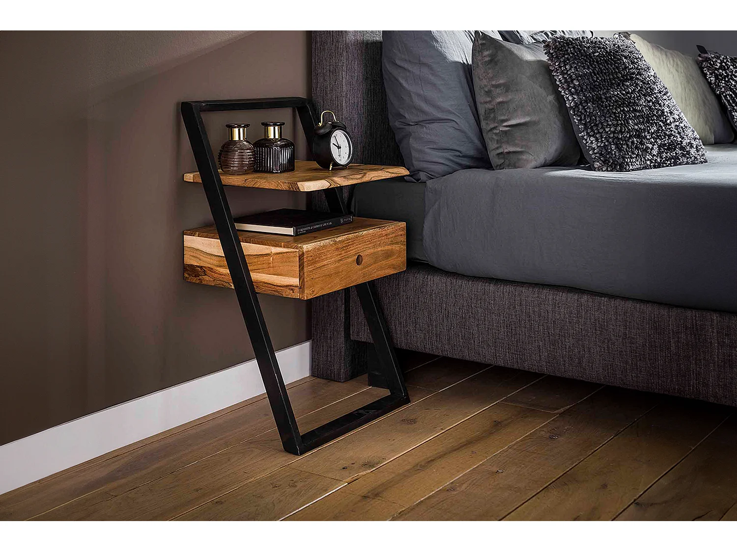 Comodino - Legno Legno - 35 x 45 cm - LOMER