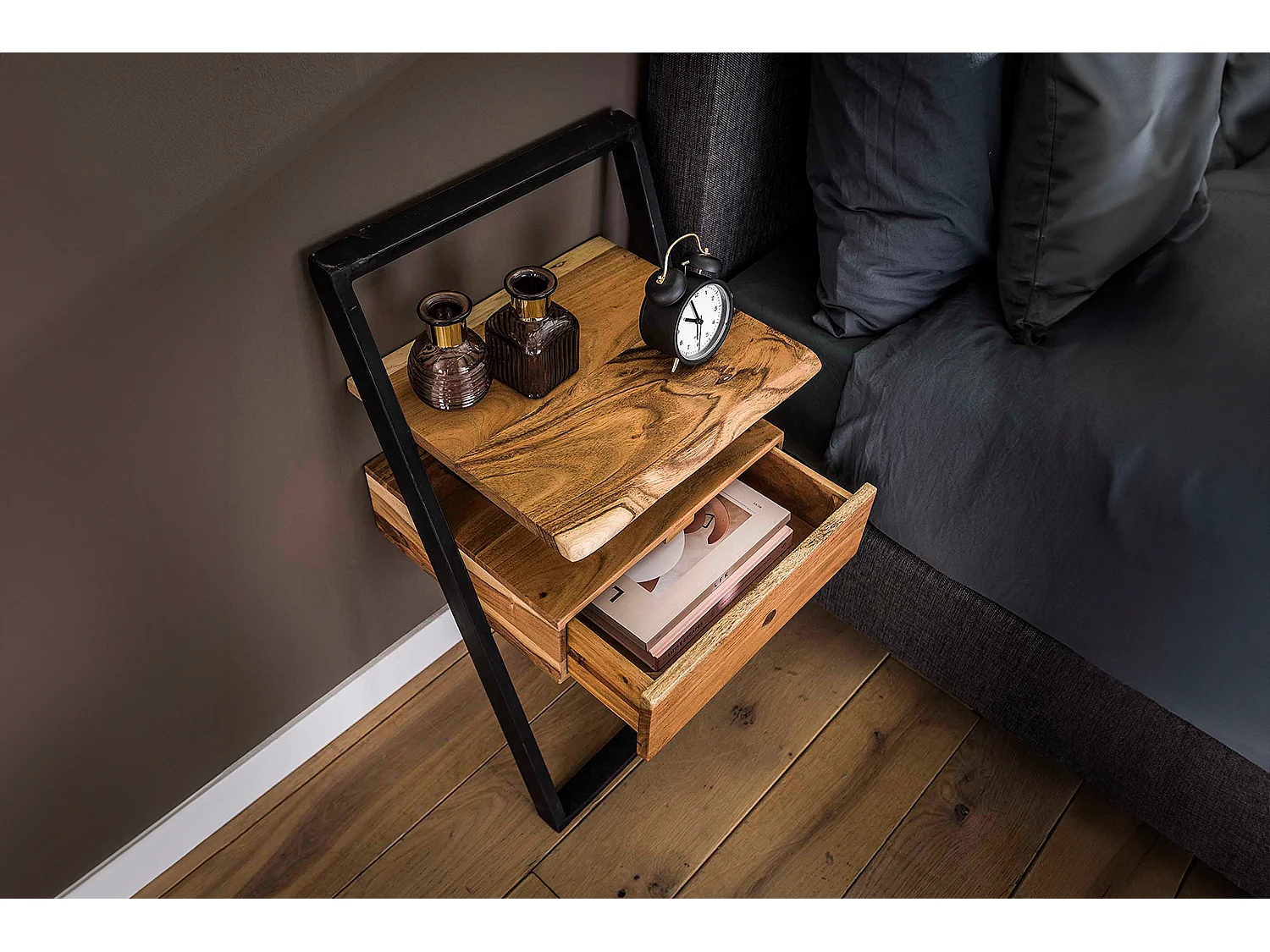Comodino - Legno Legno - 35 x 45 cm - LOMER