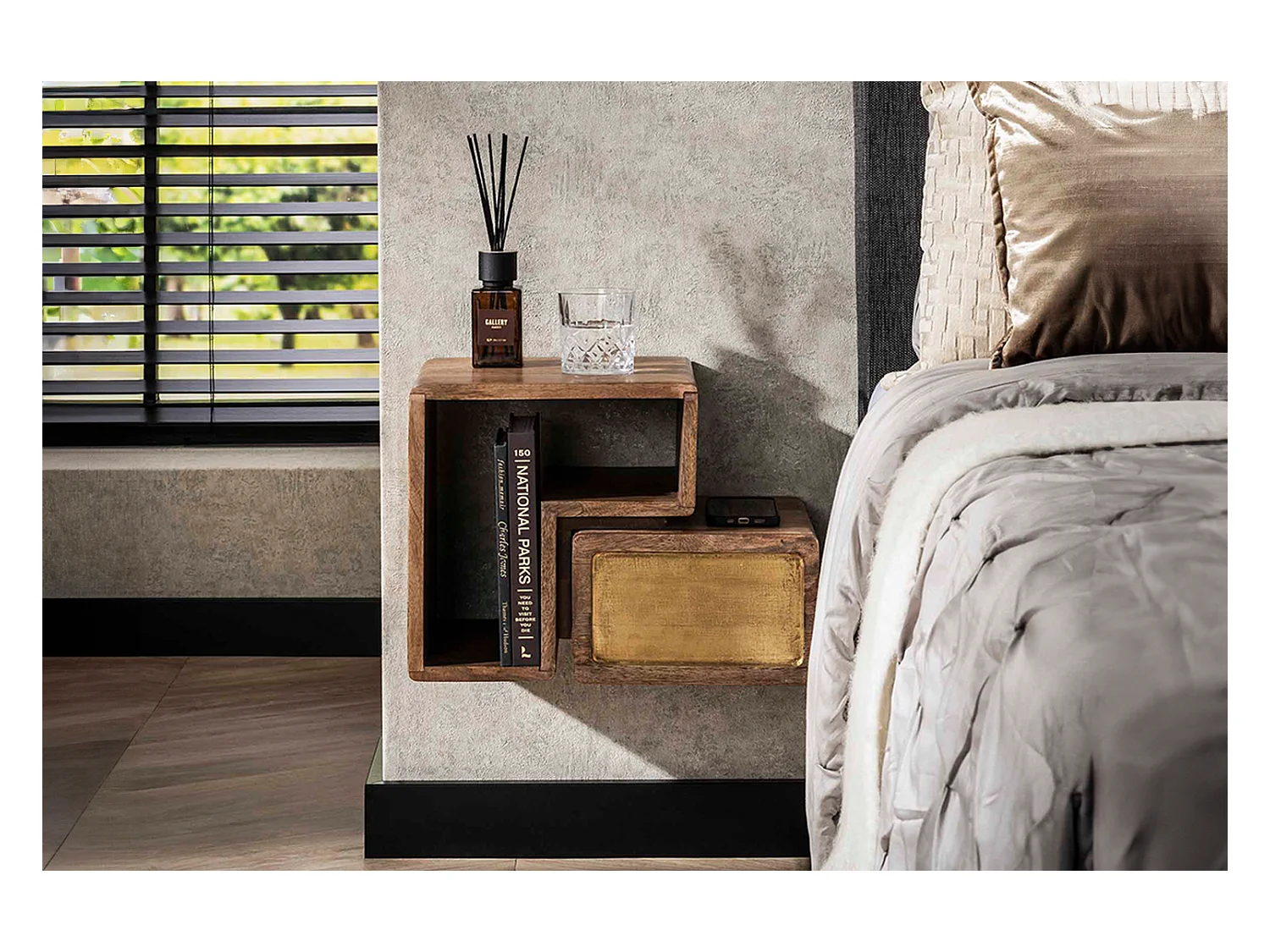 Comodino - Legno Legno - 30 x 42 cm - BRASY