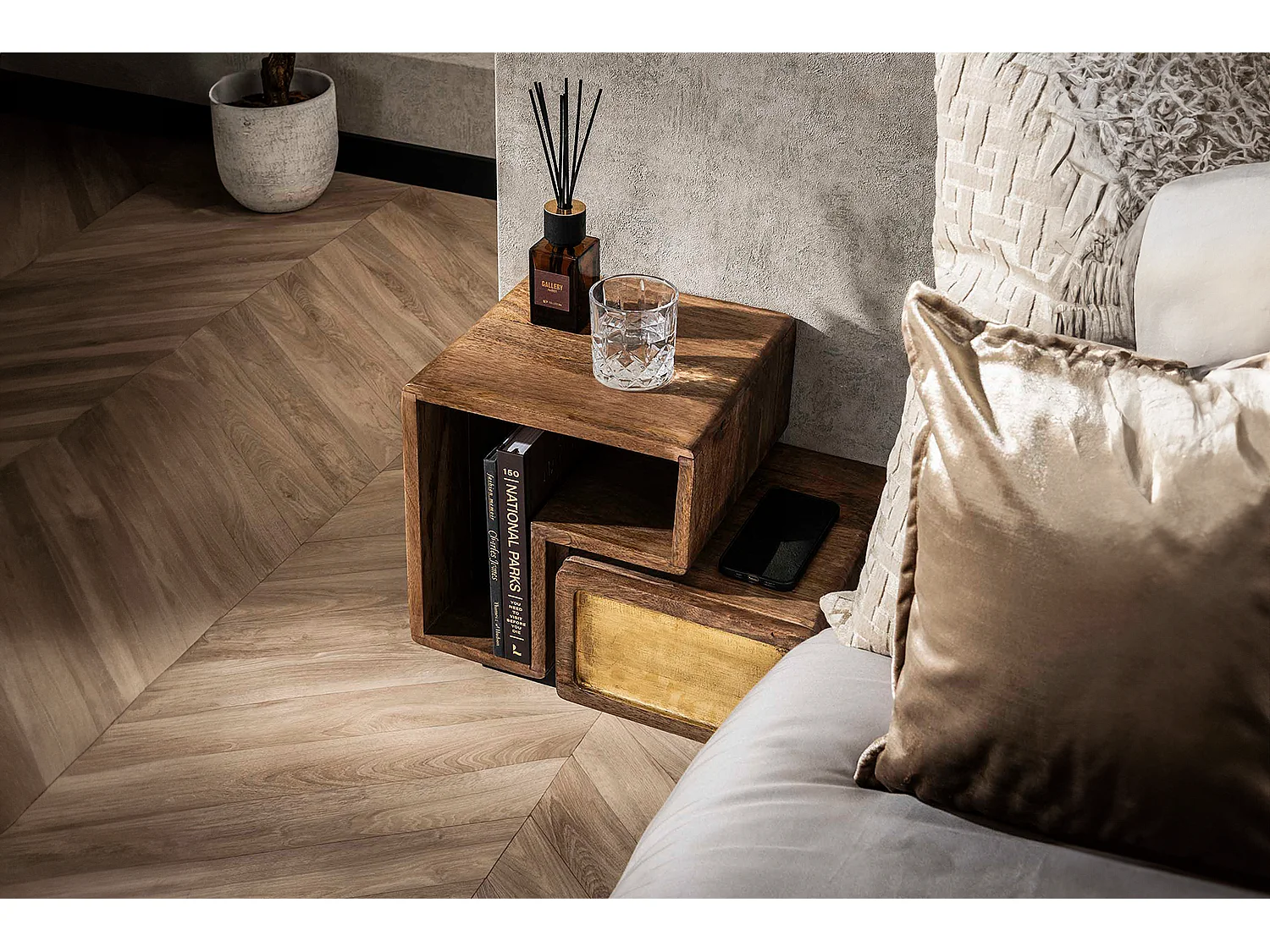 Comodino - Legno Legno - 30 x 42 cm - BRASY