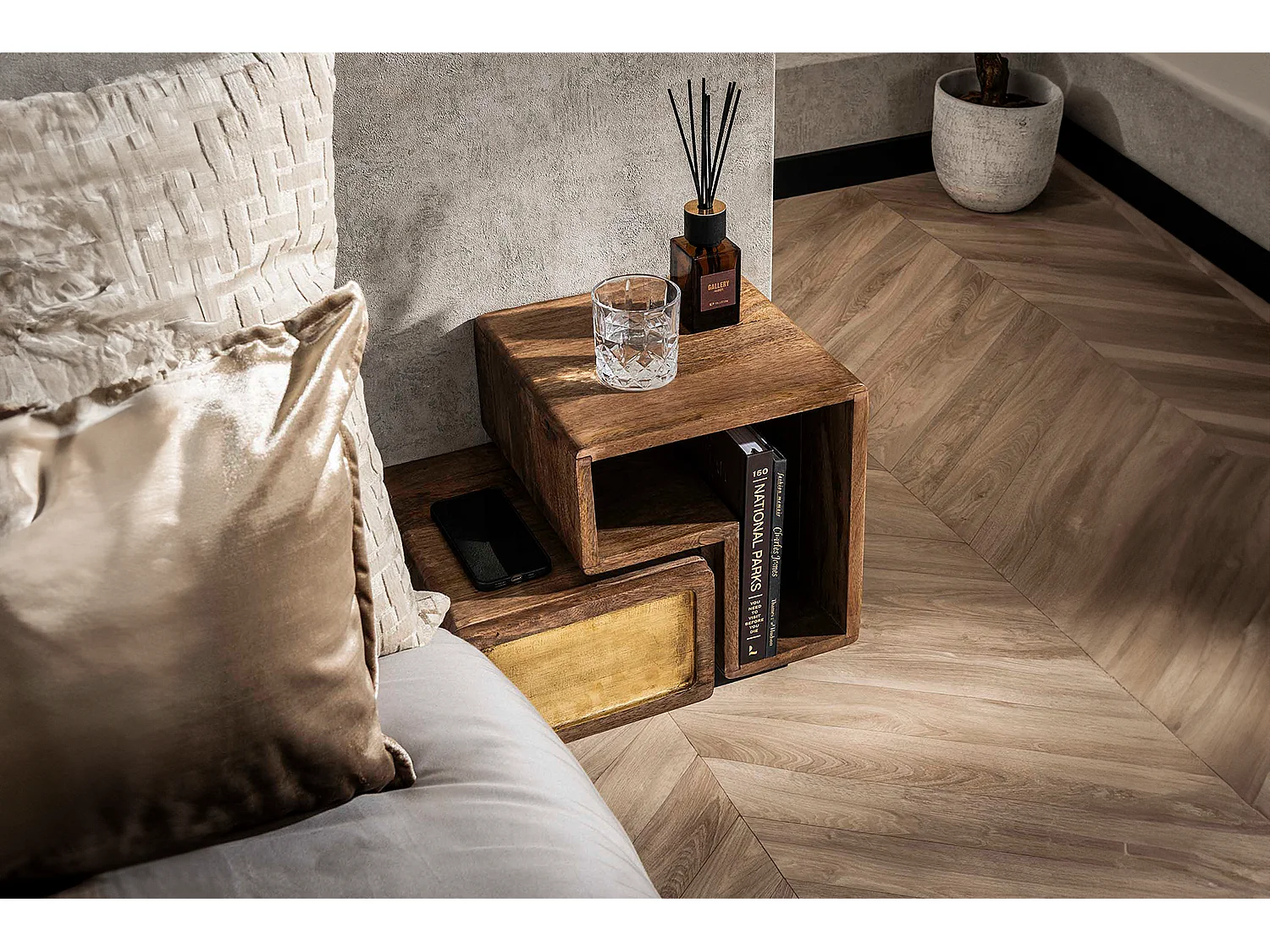 Comodino - Legno Legno - 30 x 42 cm - BRASY