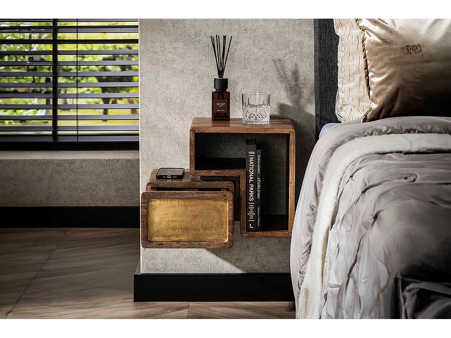 Nachttisch - Holz Holz - 30 x 42 cm - BRASY