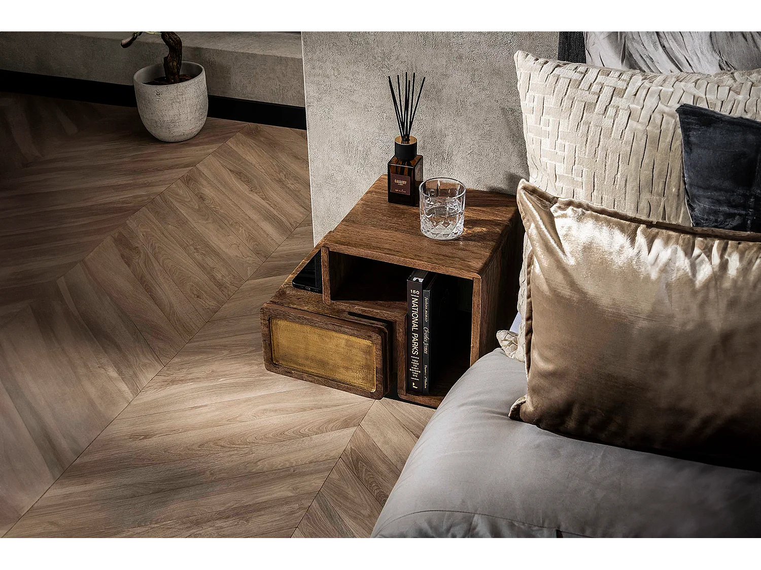 Nachttisch - Holz Holz - 30 x 42 cm - BRASY