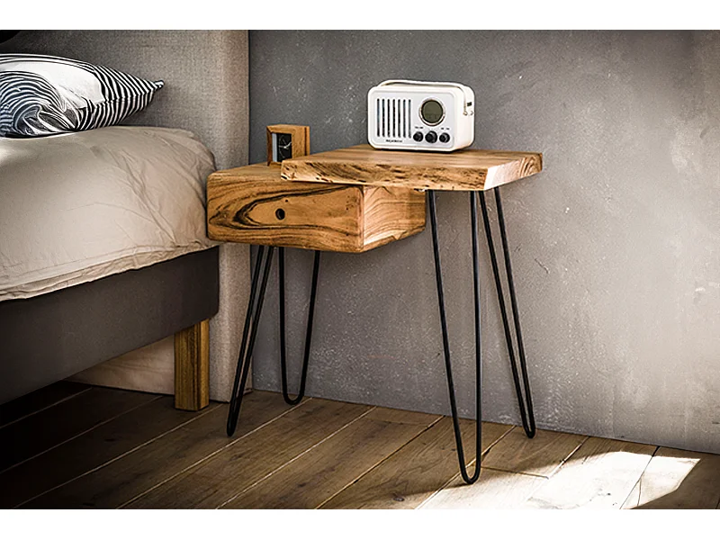 Table de nuit - Bois Bois - 32 x 60 cm - ERGEA