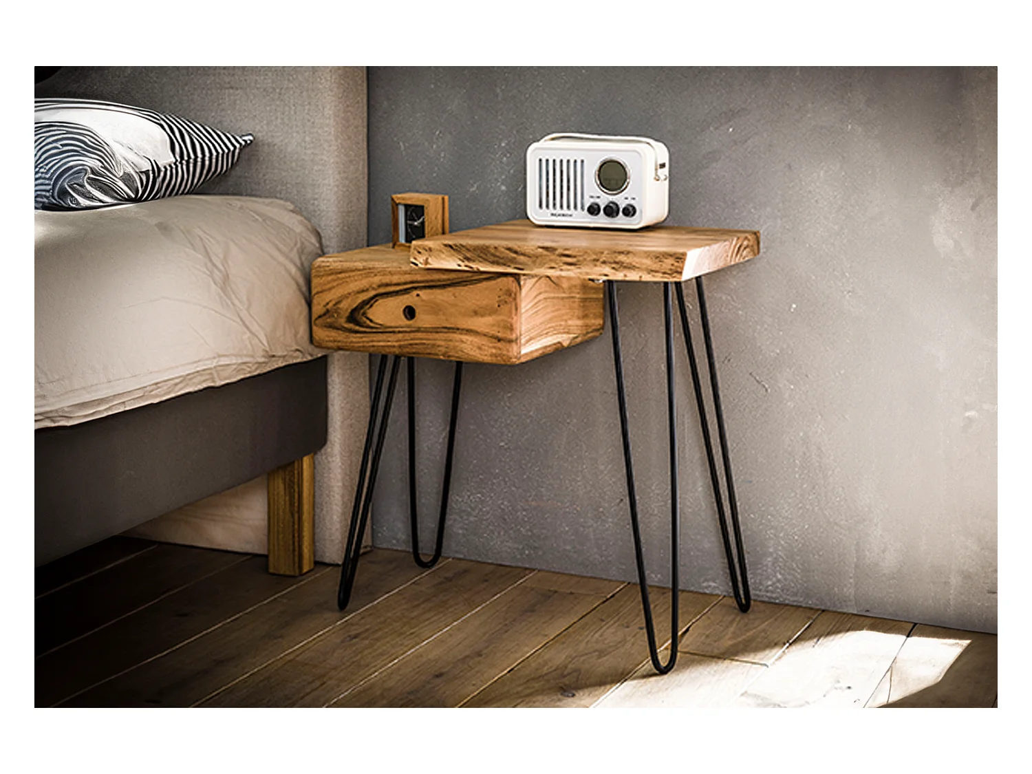 Table de nuit - Bois Bois - 32 x 60 cm - ERGEA