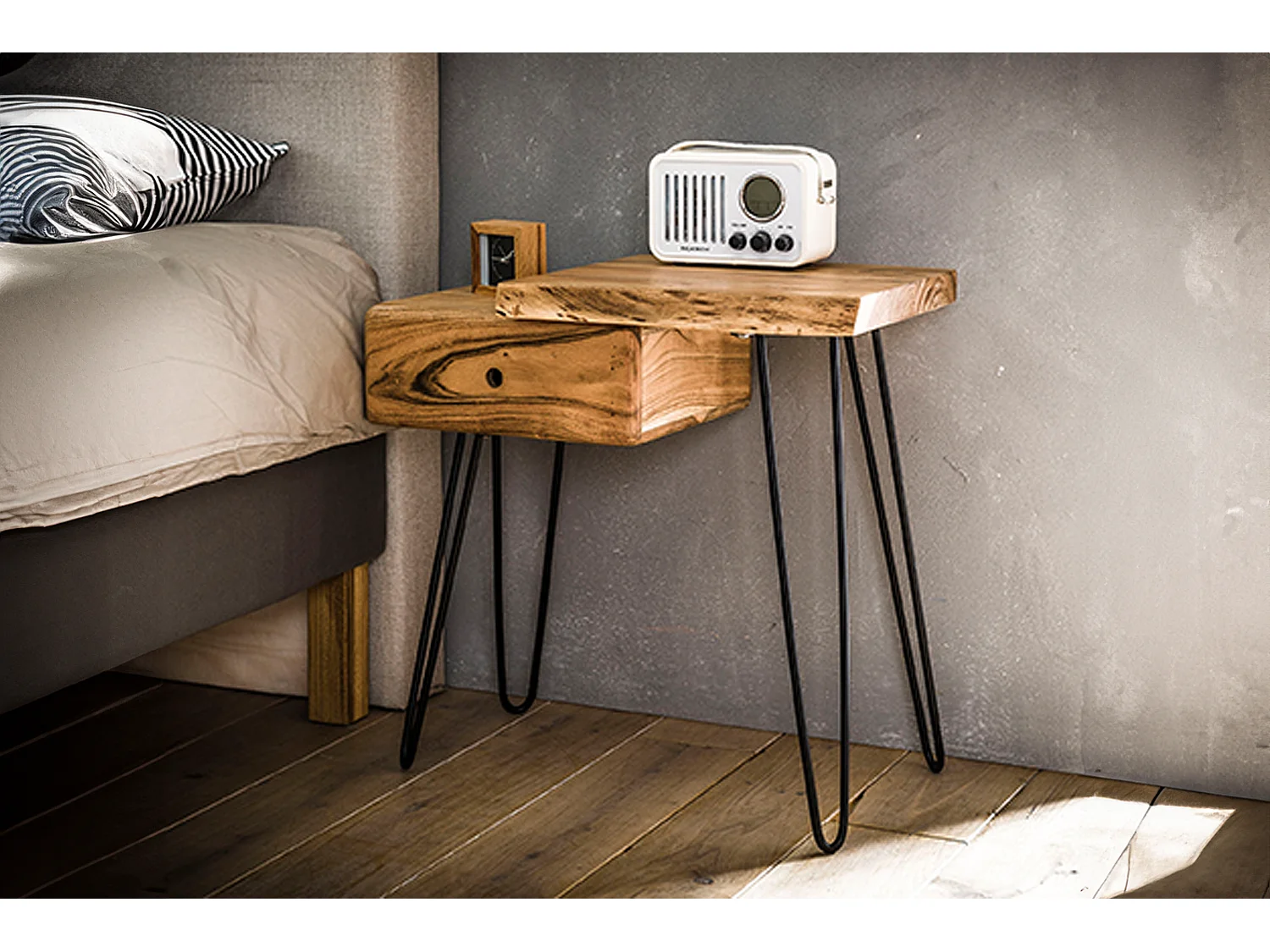 Comodino - Legno Legno - 32 x 60 cm - ERGEA