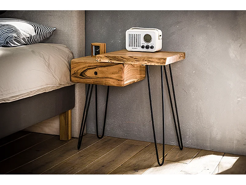 Mesilla de noche - Madera Madera - 32 x 60 cm - ERGEA