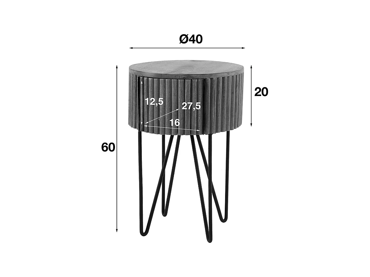 Table de nuit - Bois Bois - 40 x 40 cm - SWEAK