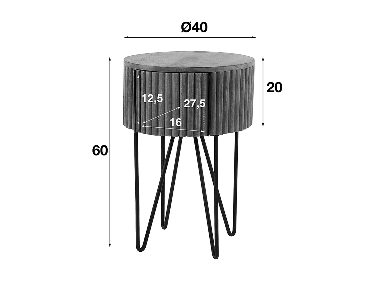 Comodino - Legno Legno - 40 x 40 cm - SWEAK