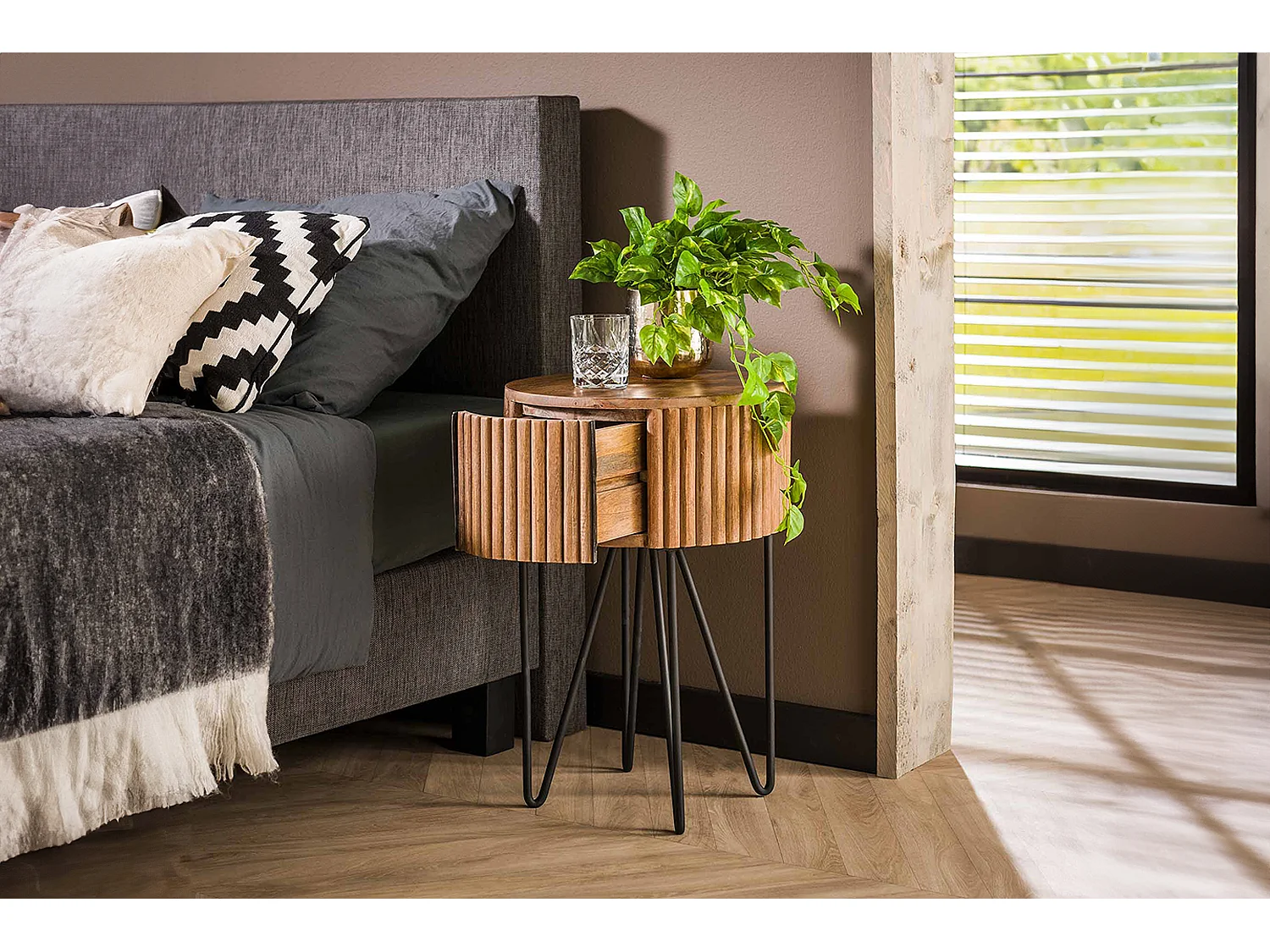 Comodino - Legno Legno - 40 x 40 cm - SWEAK