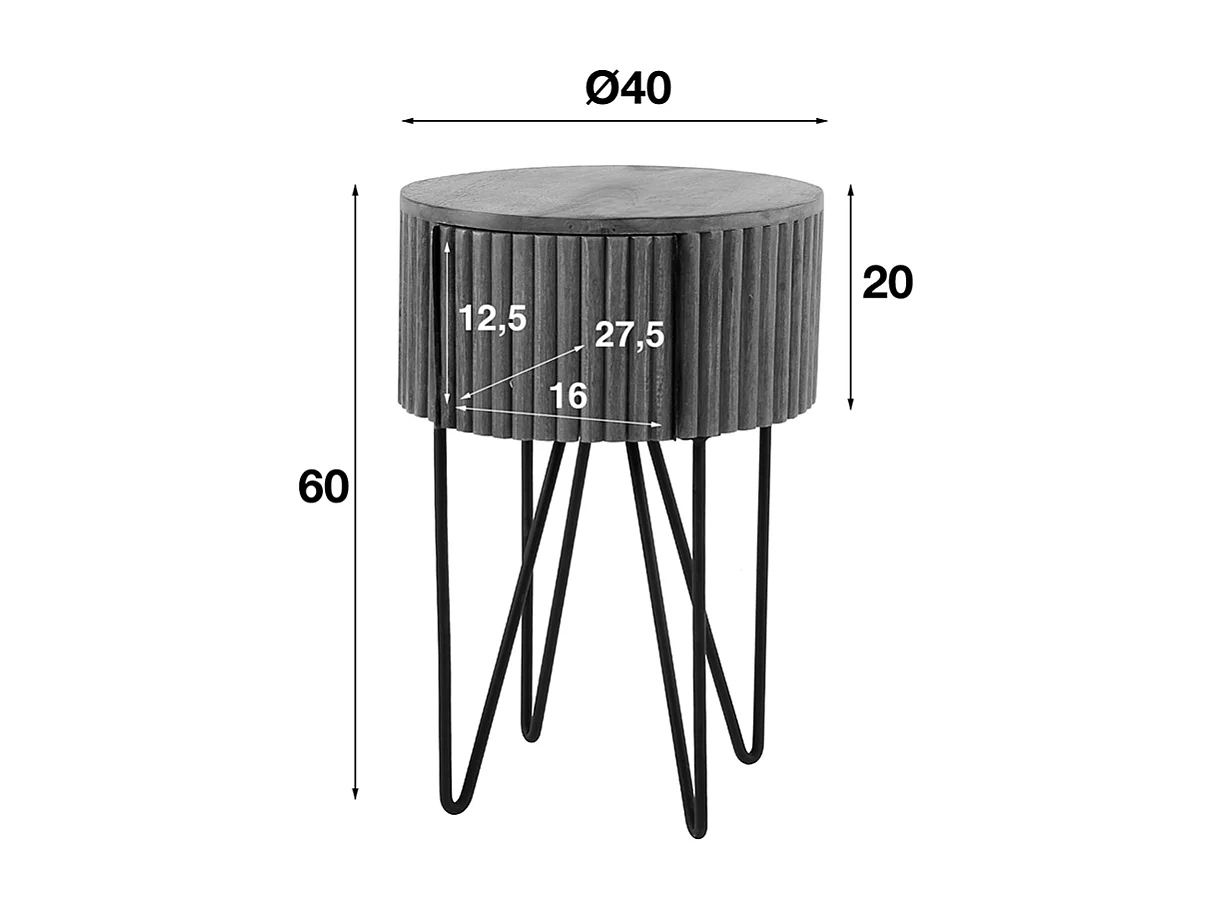 Mesilla de noche - Madera Madera - 40 x 40 cm - SWEAK