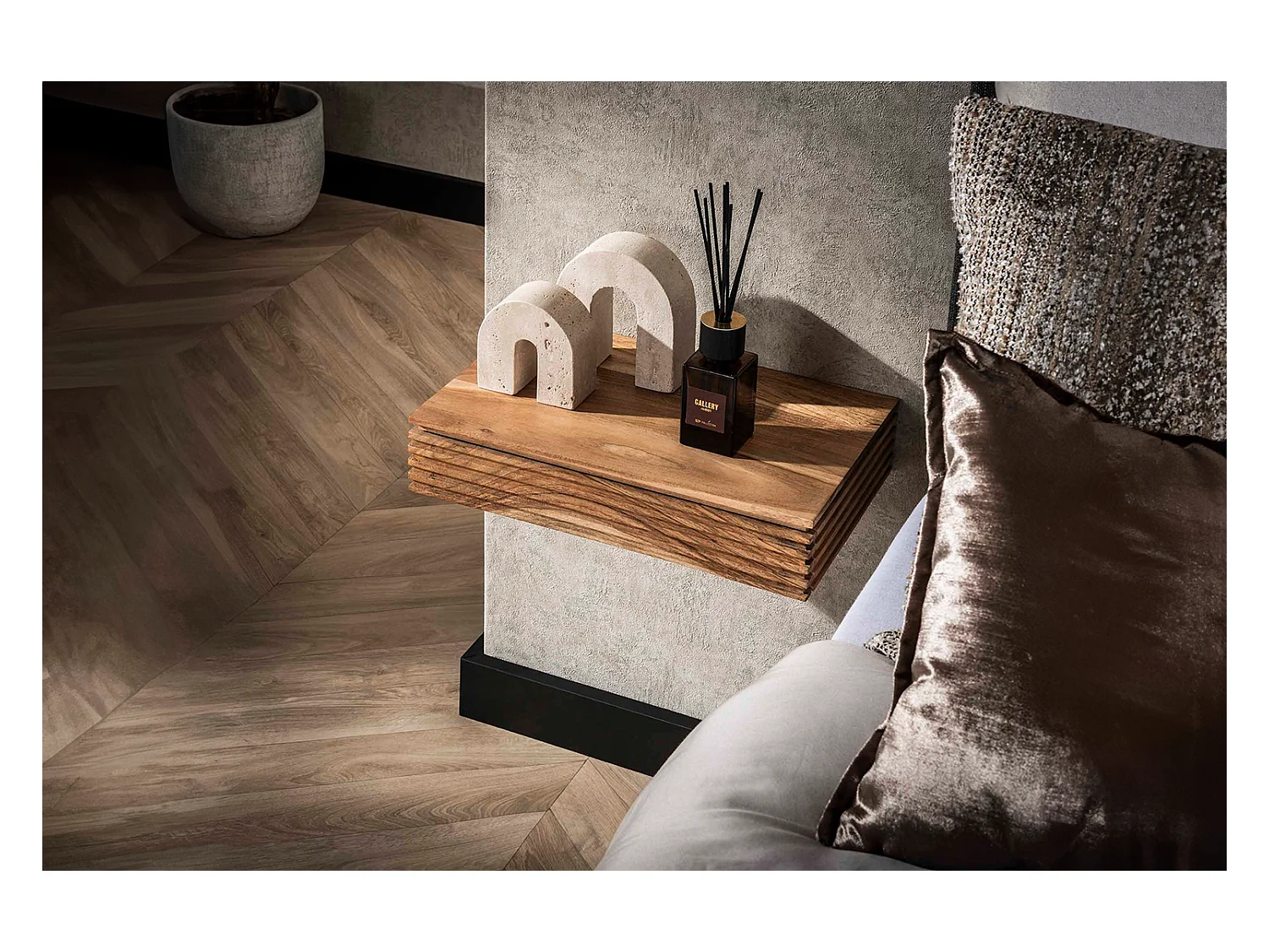 Set Table de nuit - Bois Bois - 25 x 40 cm - FIRU