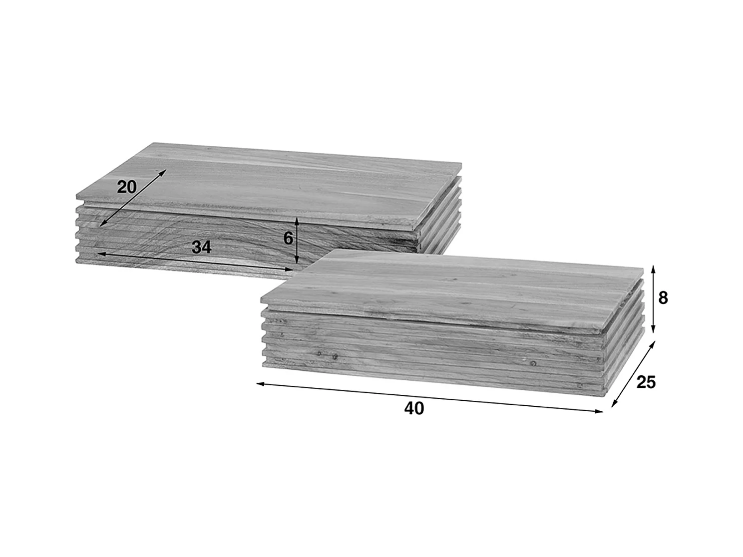 Set Table de nuit - Bois Bois - 25 x 40 cm - FIRU