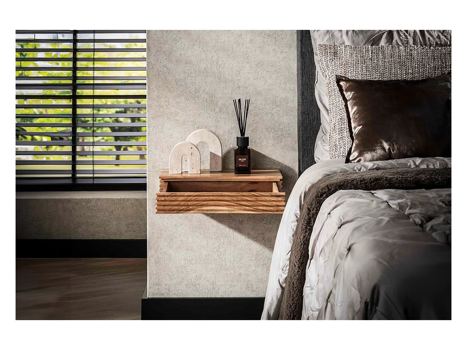 Set Table de nuit - Bois Bois - 25 x 40 cm - FIRU