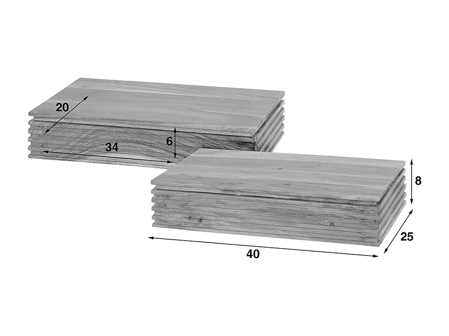 Set Comodino - Legno Legno - 25 x 40 cm - FIRU