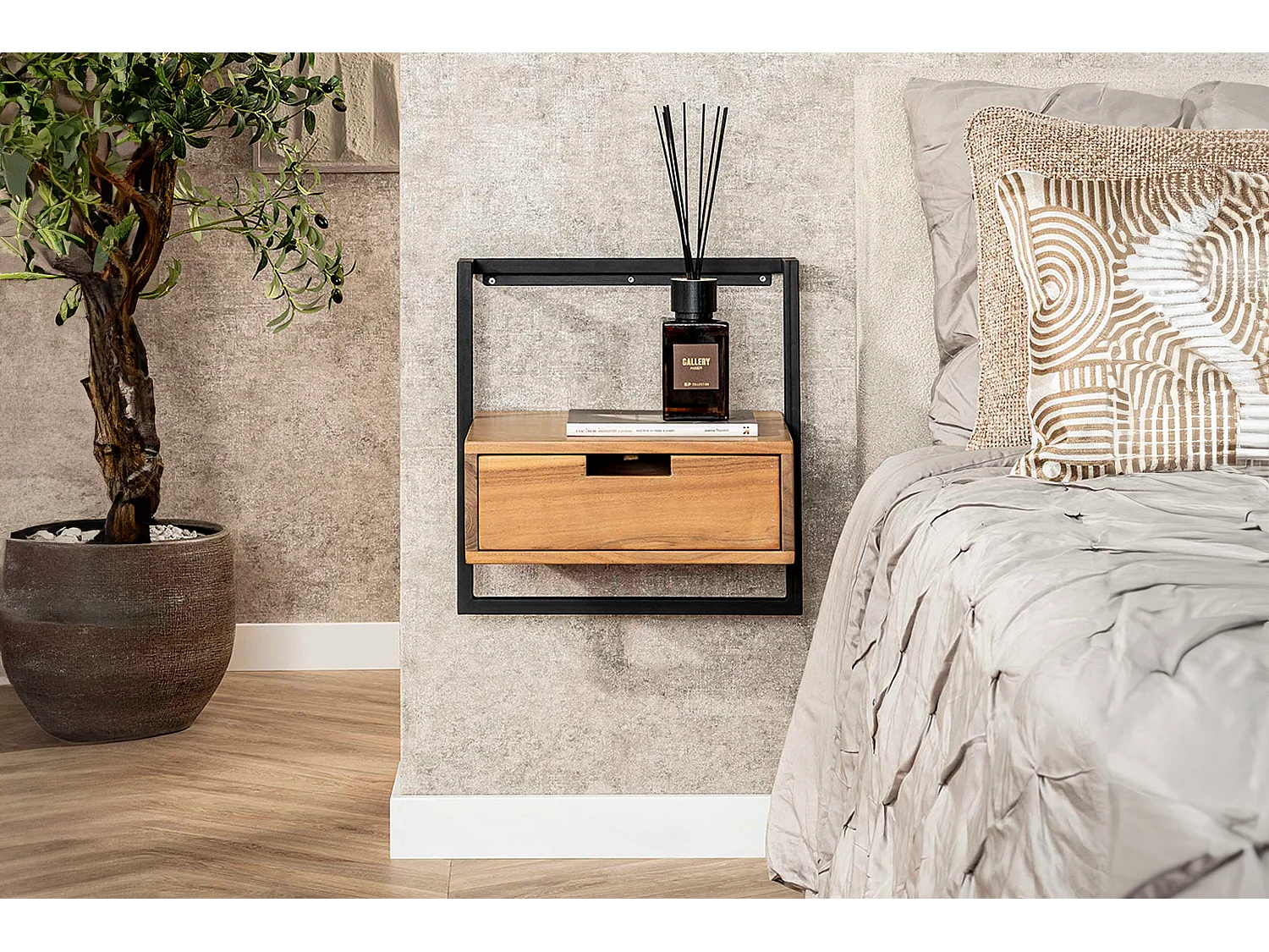 Comodino - Legno Legno - 35 x 44 cm - AIDY