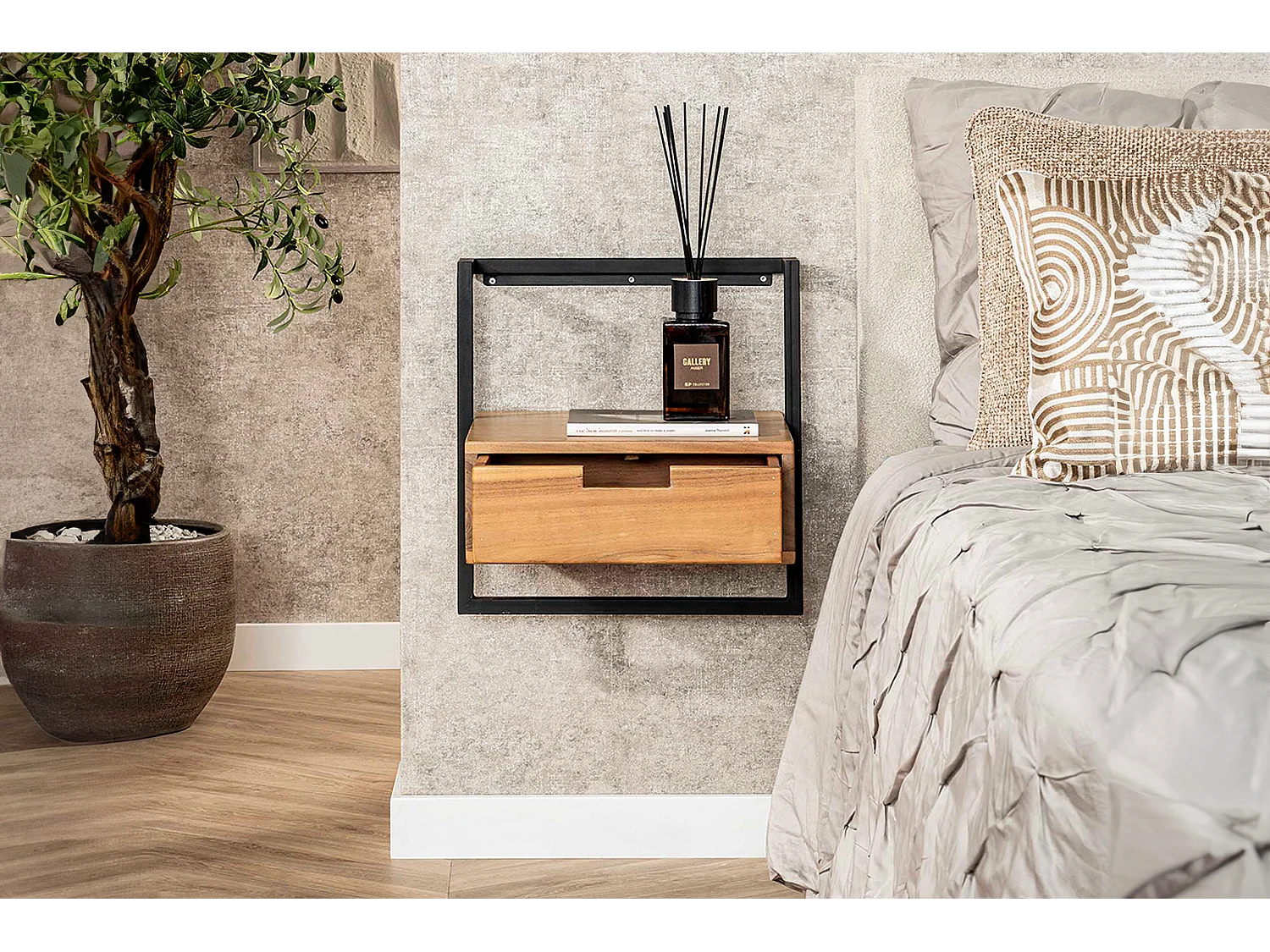 Mesilla de noche - Madera Madera - 35 x 44 cm - AIDY