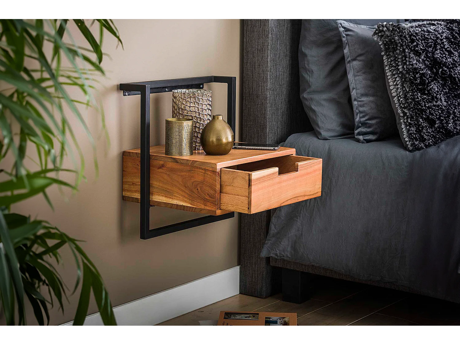 Mesilla de noche - Madera Madera - 35 x 44 cm - AIDY