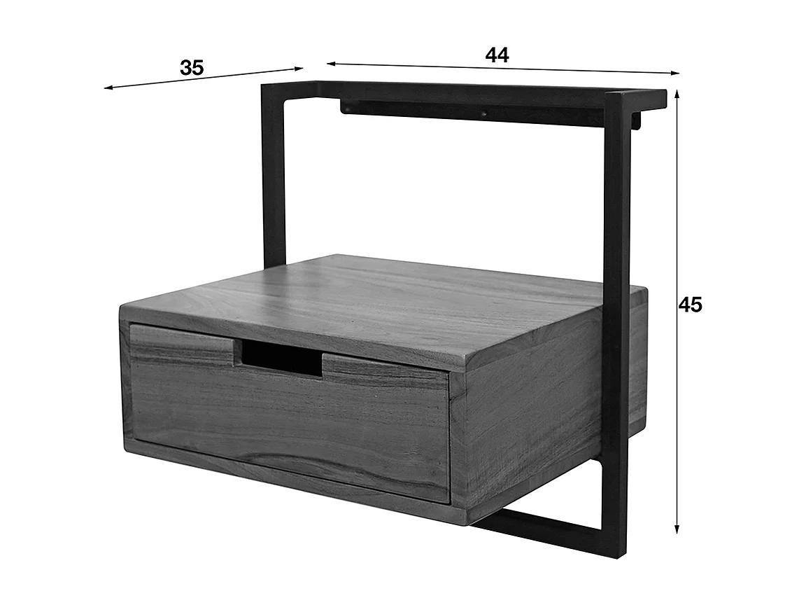 Comodino - Legno Legno - 35 x 44 cm - AIDY