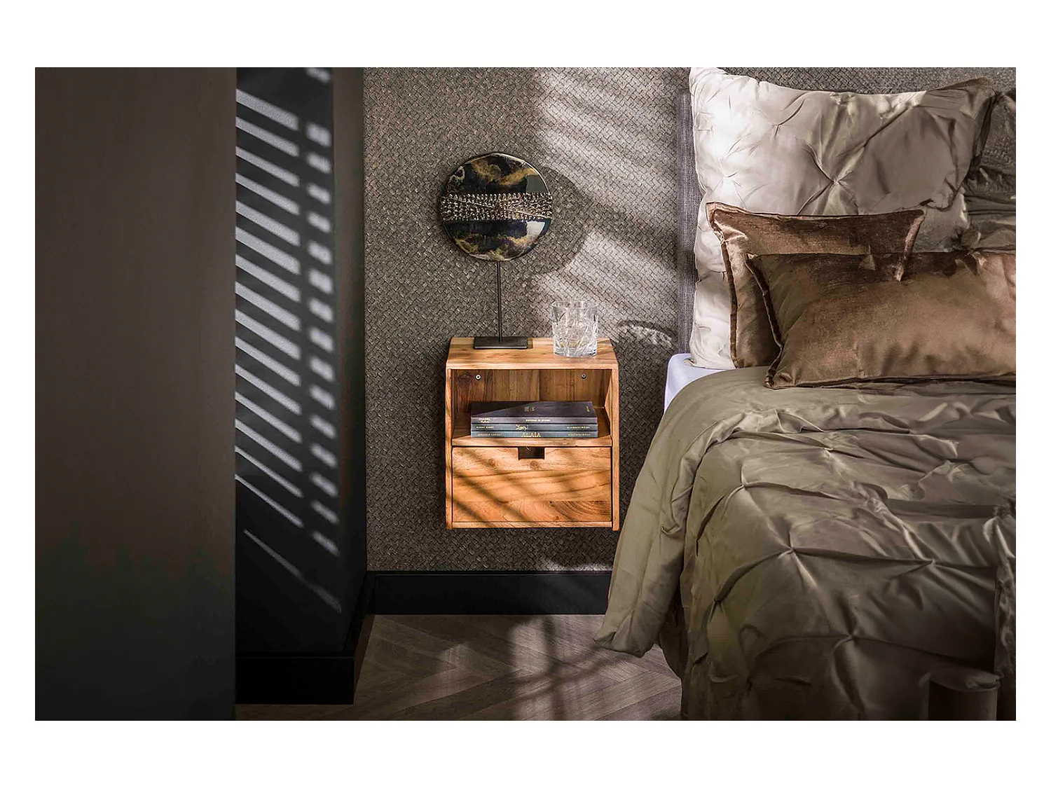 Set Table de nuit - Bois Bois - 25 x 30 cm - FATY