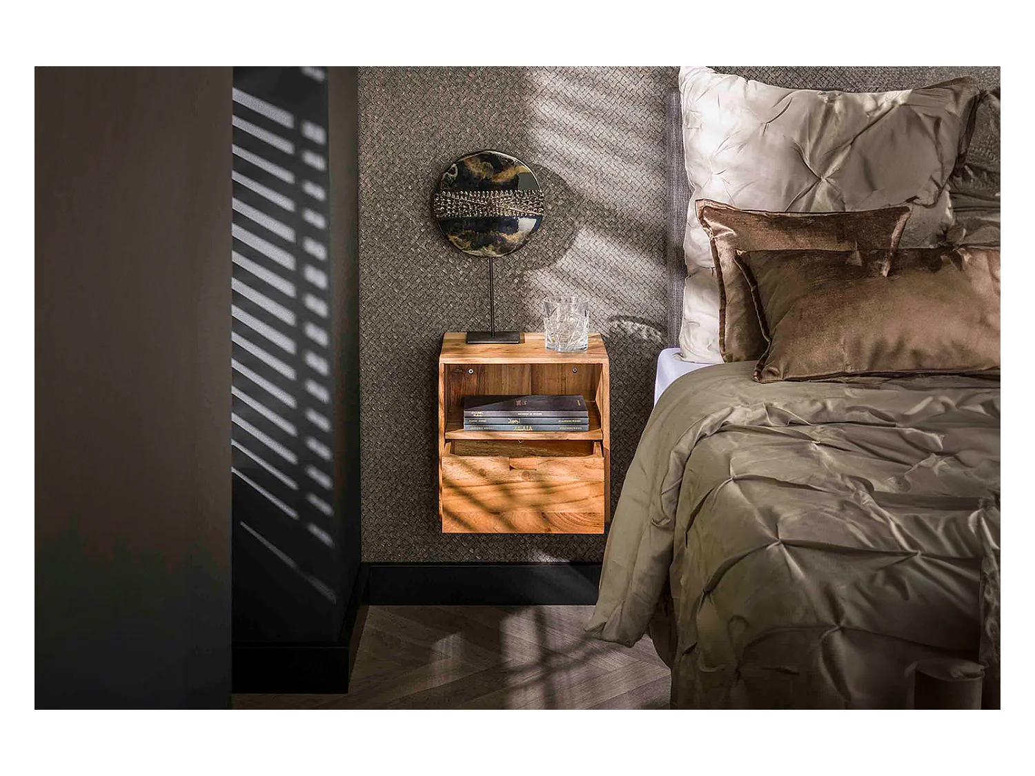 Set Table de nuit - Bois Bois - 25 x 30 cm - FATY