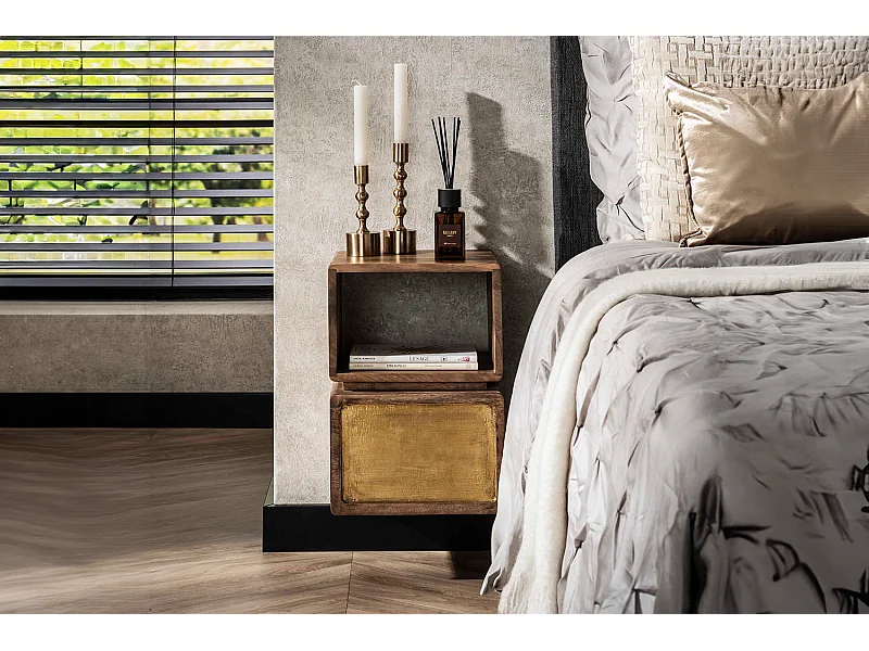 Mesilla de noche - Madera Madera - 30 x 30 cm - BRASY