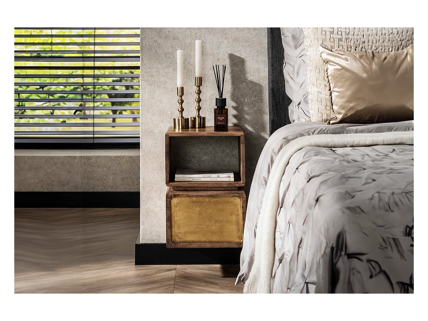 Table de nuit - Bois Bois - 30 x 30 cm - BRASY