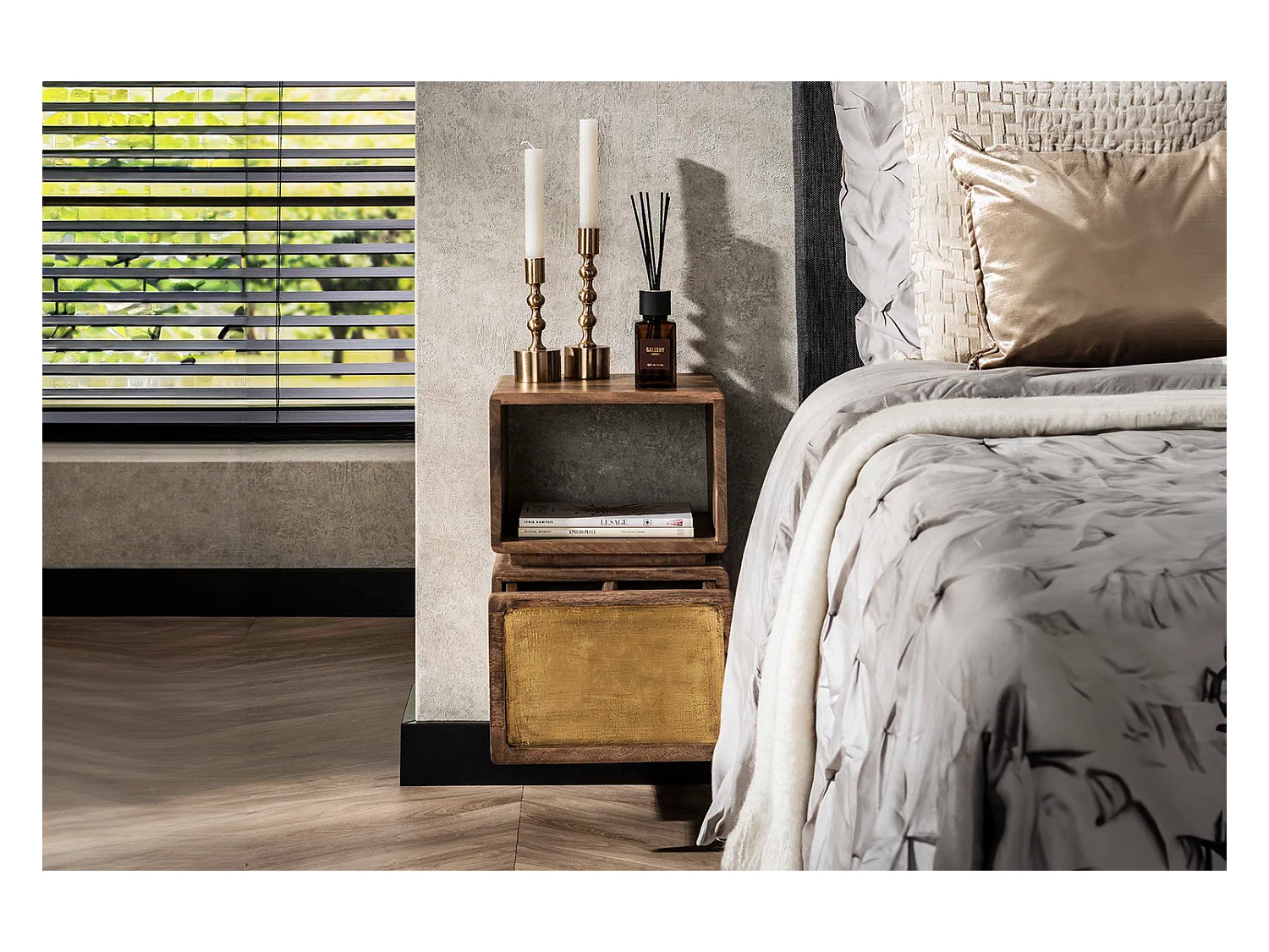 Table de nuit - Bois Bois - 30 x 30 cm - BRASY