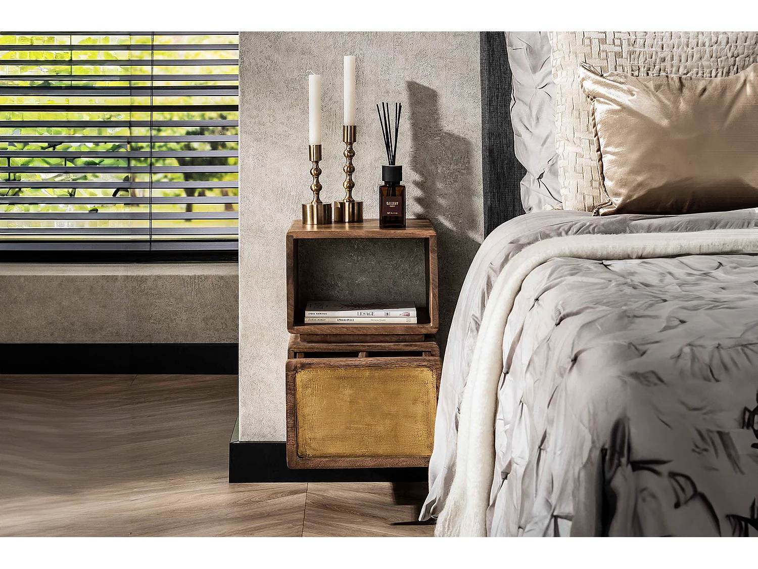 Nachttisch - Holz Holz - 30 x 30 cm - BRASY