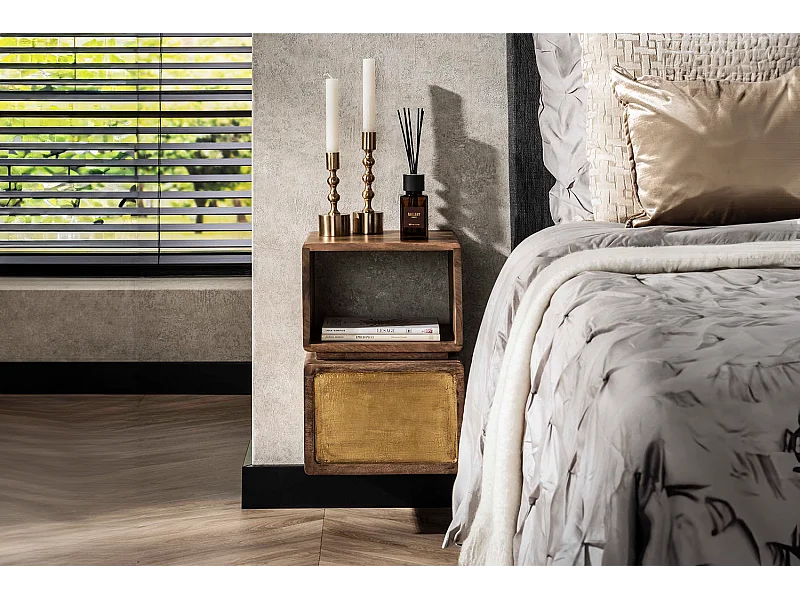 Mesilla de noche - Madera Madera - 30 x 30 cm - BRASY