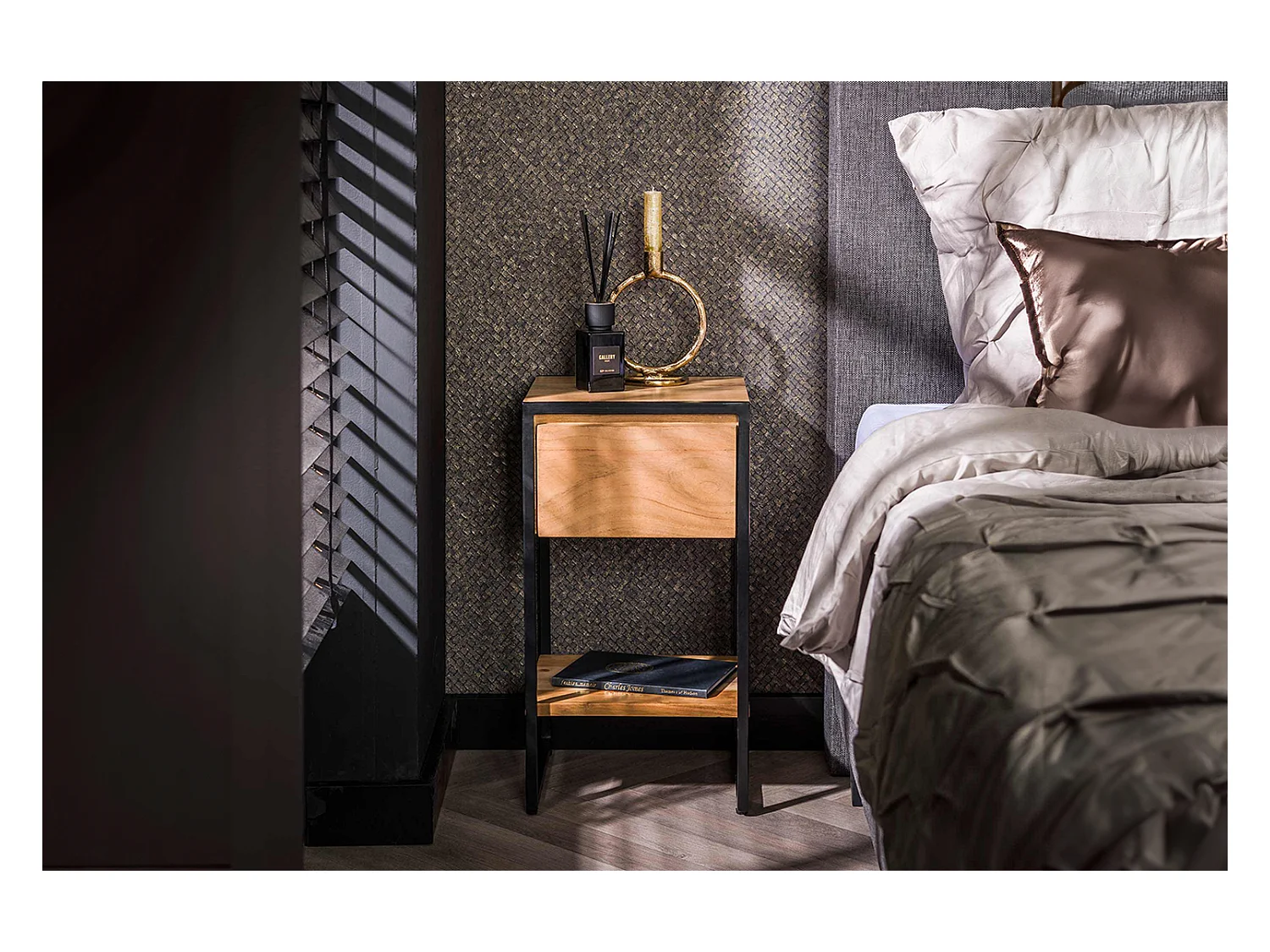 Table de nuit - Bois Bois - 30 x 30 cm - SEKI