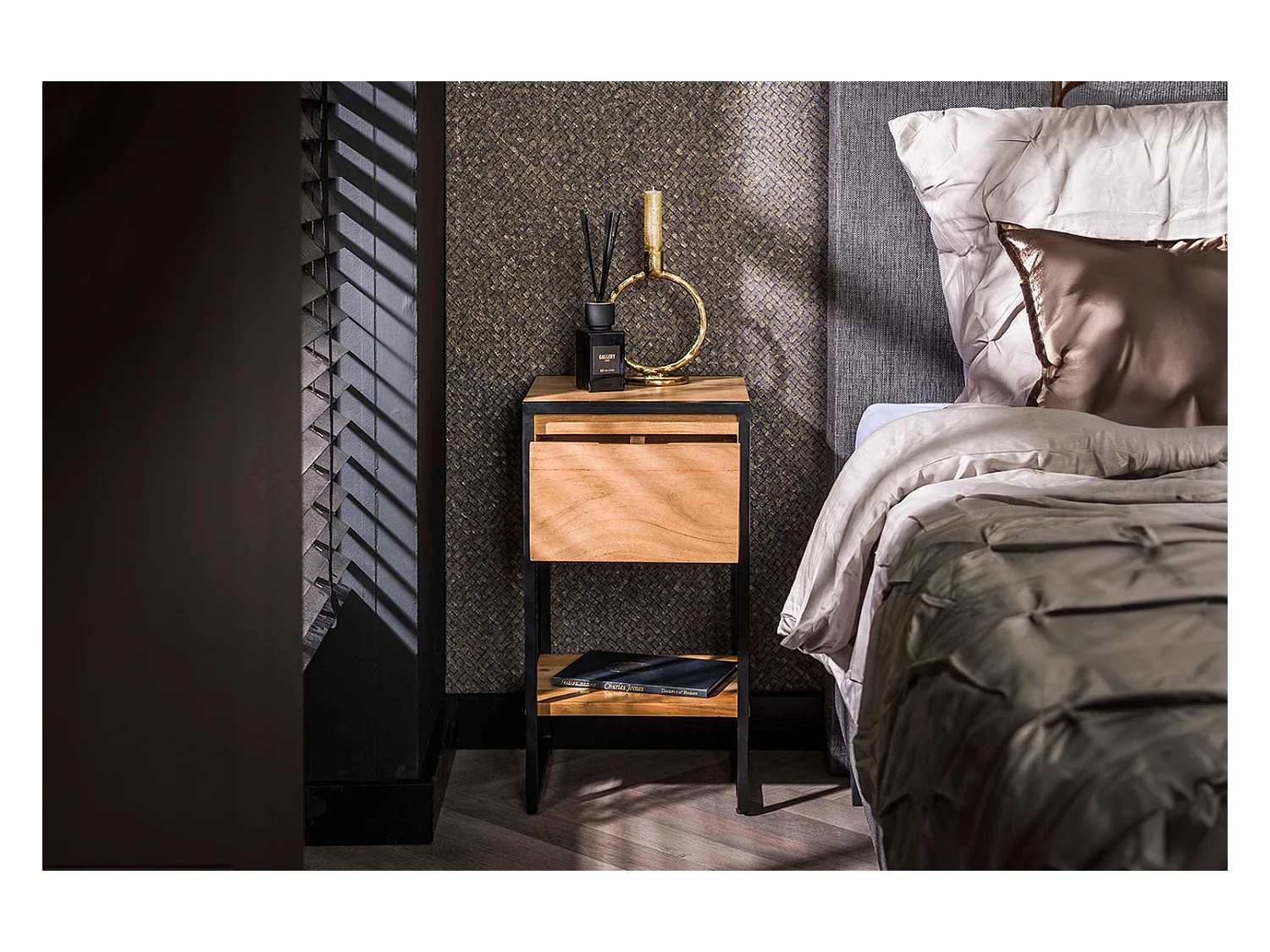 Table de nuit - Bois Bois - 30 x 30 cm - SEKI