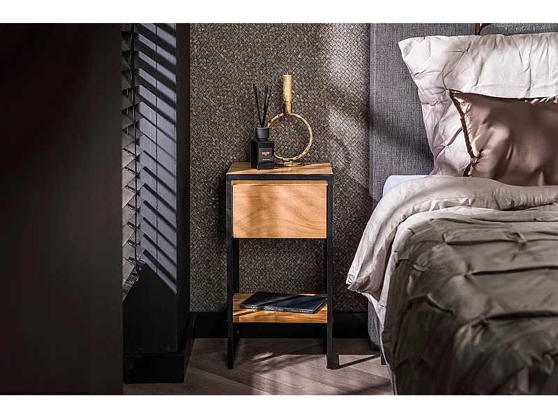 Table de nuit - Bois Bois - 30 x 30 cm - SEKI