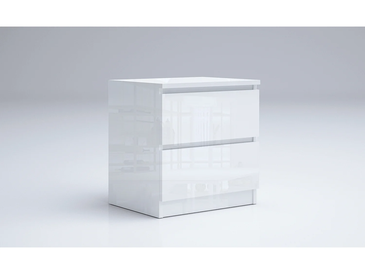 Comodino due cassetti bianco lucido CGA4