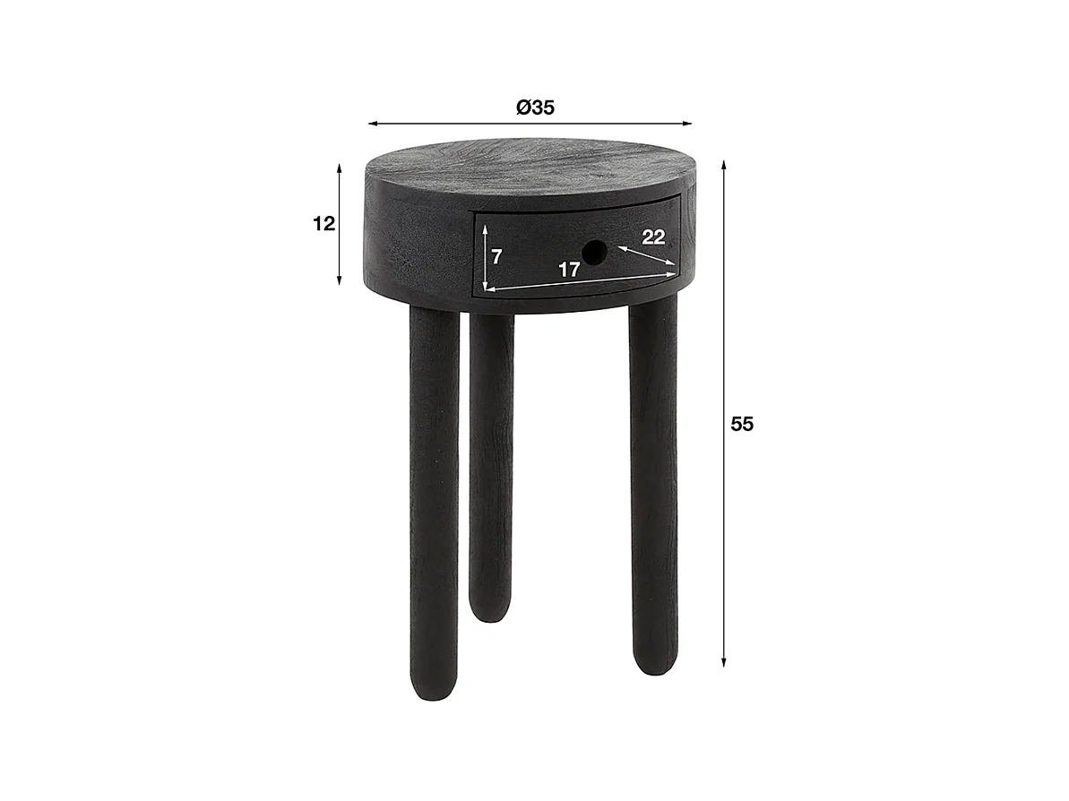 Table de nuit - Bois Bois - 35 x 35 cm - RIDA