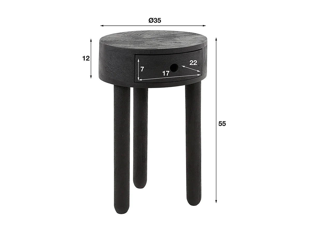 Mesilla de noche - Madera Madera - 35 x 35 cm - RIDA